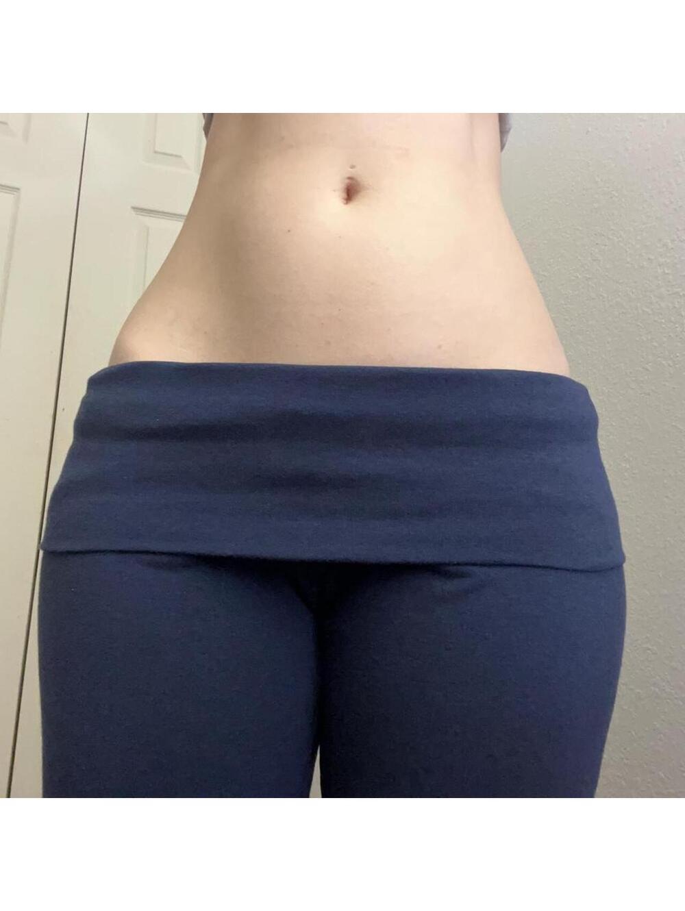 Navy blue fold over leggings